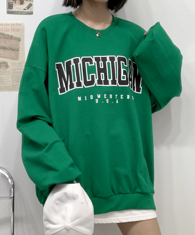 MICHIGAN 오버핏 맨투맨 (3color)