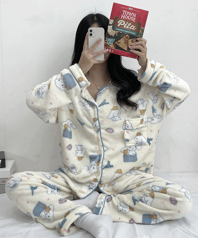 홈웨어 수면 잠옷 파자마 세트 (4color)